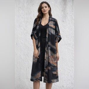 Melissa McCarthy  Seven 7 Kimono Black and Gray .